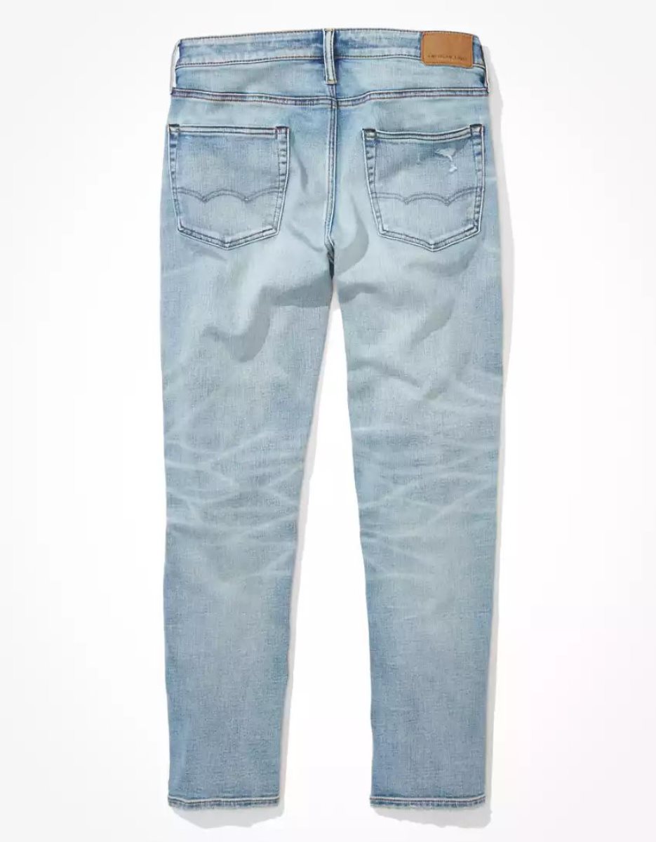 Jean American Eagle AE AirFlexPatched Baggy Indigo Homme | ICU-29570089